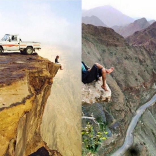 تحدي الشباب مخاطرة بالحياة من أجل صورة بجبال القهر تحدي الشباب مخاطرة بالحياة من أجل صورة بجبال القهر