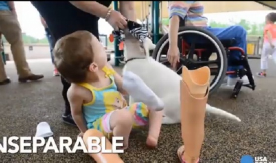 طفلة بدون أطراف وهدية مناسبة