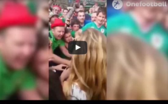 شاهد ماذا فعل مشجعو أيرلندا مع فتاة فرنسية في يورو 2016
