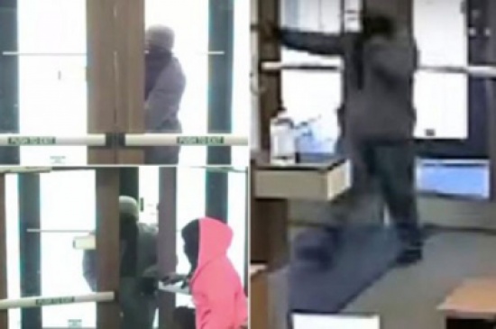 شاهد.. أراد السطو على مصرف.. وفشل في فتح الباب