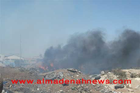 مادبا تختنق بفعل حرائق النفايات 