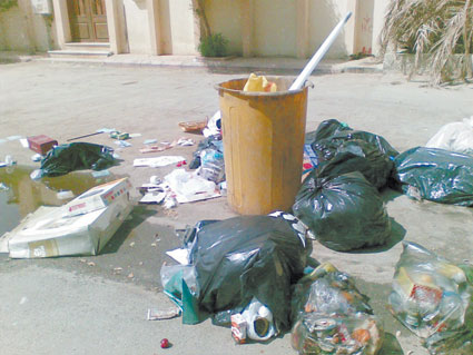 سكان الصريح يشكون من تراكم النفايات امام منازلهم