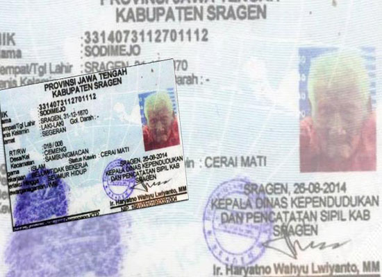 أكبر معمر بالتاريخ إندونيسي عمره 145 عاما (صورة) أكبر معمر بالتاريخ إندونيسي عمره 145 عاما (صورة)