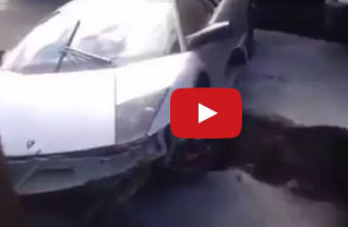 شاهد.. كيف تحطمت "لامبورغيني مورسيلاغو"