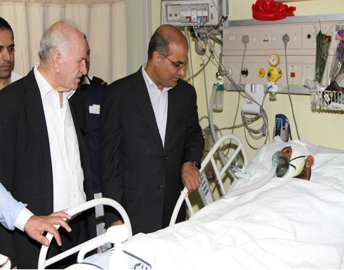 وفد نقابة الصحفيين يعود جرحى غزة بمدينة الحسين الطبية وفد نقابة الصحفيين يعود جرحى غزة بمدينة الحسين الطبية