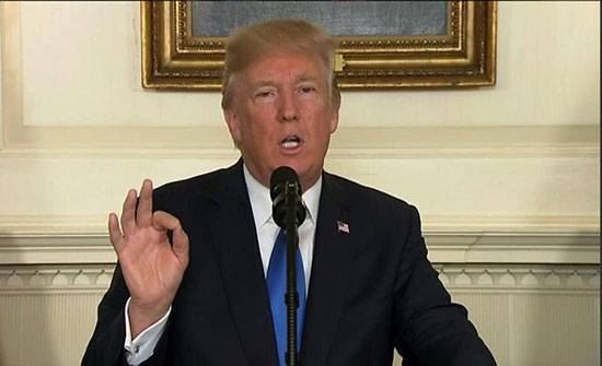 ترمب: نتعهد بألا نسمح بتكرار ما حصل لبرجي مركز التجارة ترمب: نتعهد بألا نسمح بتكرار ما حصل لبرجي مركز التجارة