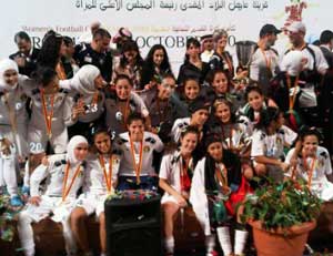 الاردنيات تسيدن العرب في كرة القدم آنسات الأردن بعد التتويج باللقب العربي
