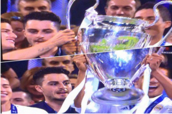 صور: متطفل يخدع 2000 رجل أمن ليرفع الكأس مع ريال مدريد