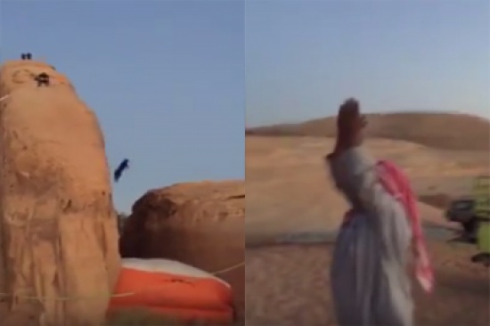 فيديو: الدفاع المدني ينقذ ماعز انتحارية بالقفز على كيس هوائي وسط فرحة مالكها