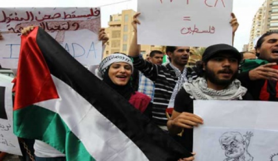 فلسطينيون يتظاهرون في بيروت لإقالة عباس فلسطينيون يتظاهرون في بيروت لإقالة عباس