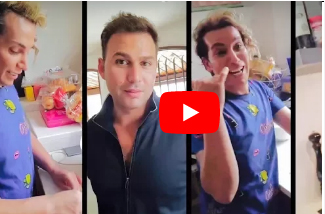 شاهد..فيفو يطبخ في منزل جويل مع زوجها واولادها ويسبب موقف محرج