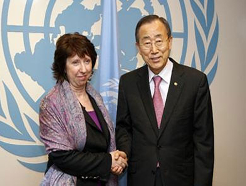 كي مون وأشتون يبحثان الوضع بأفريقيا الوسطى وسورية