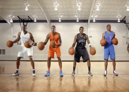 فريق سلة يعزفون باستخدام صوت الكره