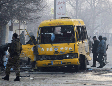 أربعة قتلى بهجوم انتحاري على حافلة حكومية في كابول