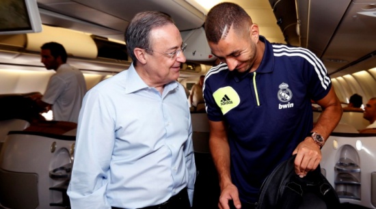 رئيس نادي ريال مدريد يعرب عن كامل دعمه وثقته في بنزيمة