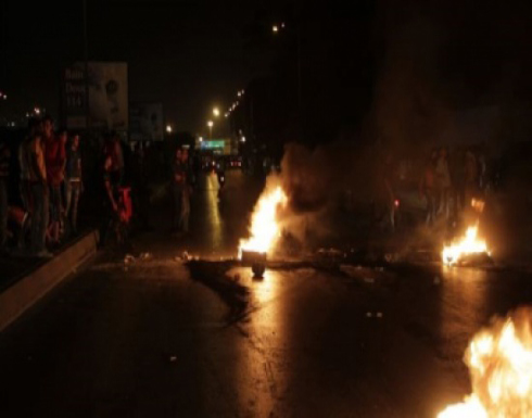 اغلاق شارع رئيسي بالسلط على خلفية أحداث " التطبيقية "