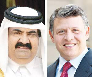 الملك وأمير قطر يبحثان هاتفيا العلاقات بين البلدين الملك وأمير قطر يبحثان هاتفيا العلاقات بين البلدين