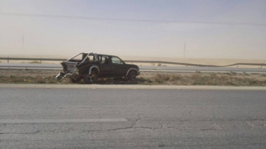 بالصور .. تدهور شاحنه في منطقة السواقه بسبب الغبار بالصور .. تدهور شاحنه في منطقة السواقه بسبب الغبار