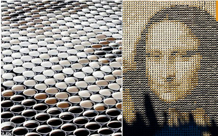 لوحة "موكا ليزا" بأكواب القهوة !