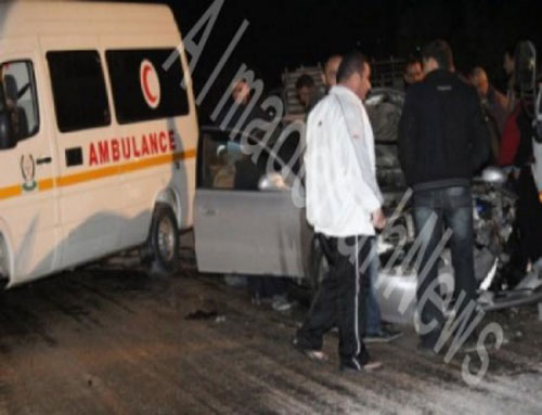 11 إصابة في حادث تصادم 3 مركبات على طريق جرش