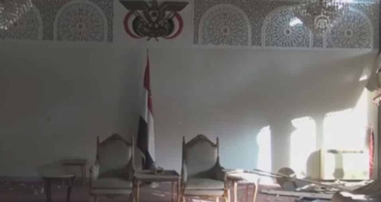 أول فيديو لمنزل الرئيس اليمني السابق علي عبد الله صالح بعد تفجيره