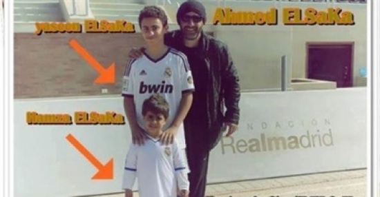 أحمد السقا مع ولديه ياسين وحمزة