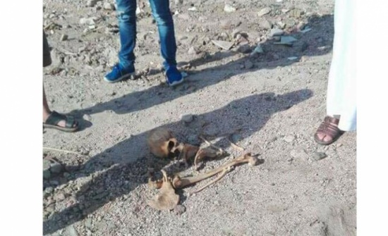 بالصور : العثور على هيكل عظمي يعود لإنسان في العقبة بالصور : العثور على هيكل عظمي يعود لإنسان في العقبة