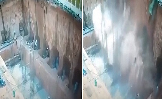 بالفيديو.. 4 عمال يدفنون أحياء تحت أكوام من الحجارة والرمال بالفيديو.. 4 عمال يدفنون أحياء تحت أكوام من الحجارة والرمال