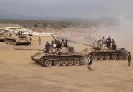 قوات هادي تهاجم الحوثيين بالعند