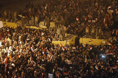 احتفالات أسطورية في قلب العاصمة المصرية ابتهاجا بسقوط مبارك