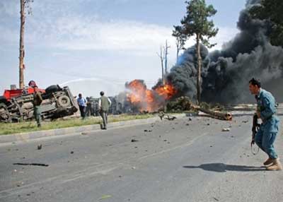 مسلحون من طالبان يهاجمون مقر الشرطة في اقليم قندهار الافغاني