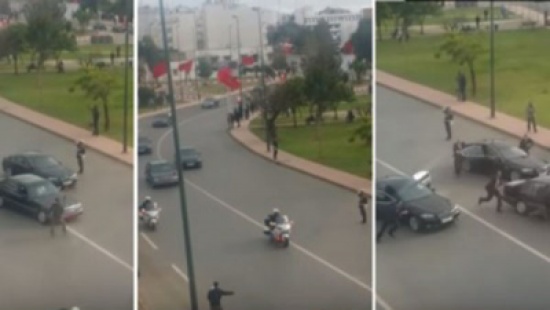 فيديو: مغربي يعترض موكب الملك محمد السادس