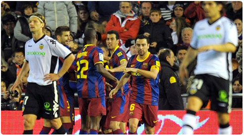 برشلونة يجتاز عقبة فالنسيا بهدف لميسي