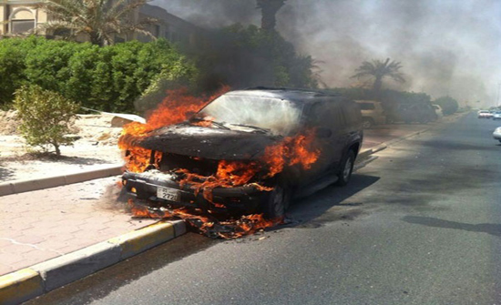 حريق مركبة في الزرقاء حريق مركبة في الزرقاء