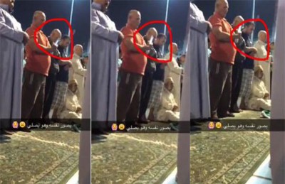 بالفيديو : رجل يصور نفسه سيلفي أثناء أدائه صلاة التراويح بالمسجد