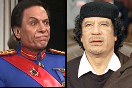 خطابات القذافي تنعش مسرحيات "الزعيم"! خطابات القذافي تنعش مسرحيات "الزعيم"!