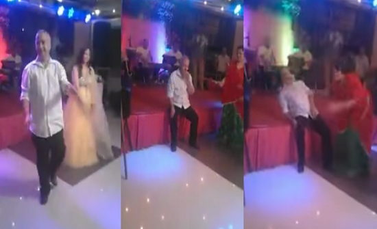 فيديو| لحظة وفاة مفاجئة لرجل أثناء رقصه إلى جانب عروس بحفل زفاف!