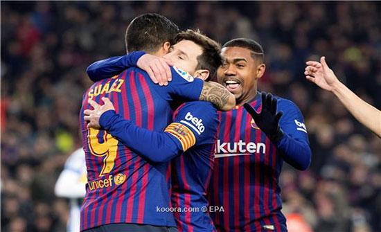 بالفيديو : ميسي يدفع قطار برشلونة لدهس ليجانيس بالفيديو : ميسي يدفع قطار برشلونة لدهس ليجانيس