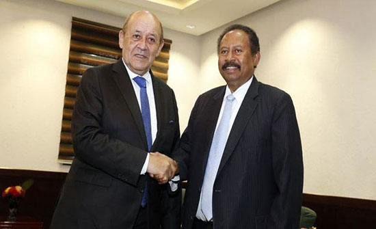 لودريان لحمدوك: نعمل لرفع اسم السودان عن قائمة الإرهاب لودريان لحمدوك: نعمل لرفع اسم السودان عن قائمة الإرهاب