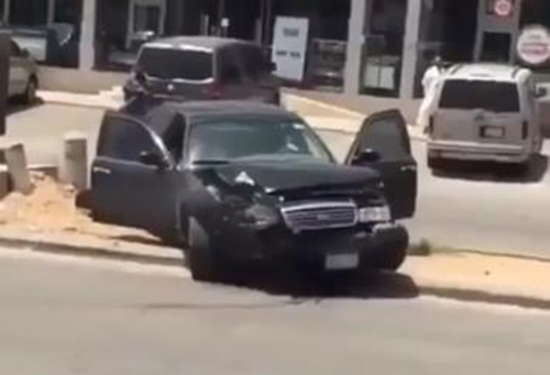 فيديو: مفحط يصطدم بمحول كهرباء في السعودية