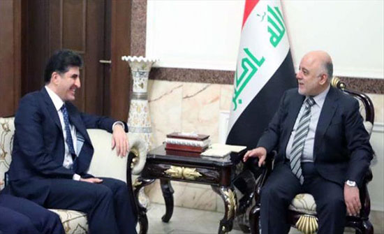 العبادي وبارزاني يبحثان تشكيل الحكومة العراقية القادمة