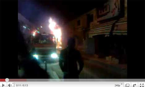 احتراق محل أقمشة وبرادي في مادبا ( فيديو )