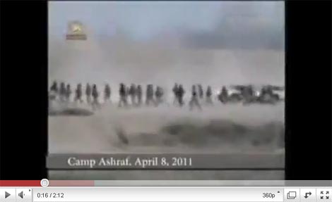 شاهدوا هجوم القوات العراقية على معسكر " اشرف " ومئات القتلى والجرحى ( فيديو )