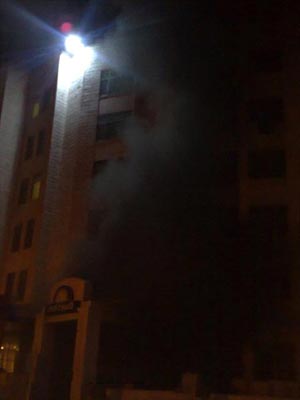 حريق في فندق " ديز إن " بالرابية 