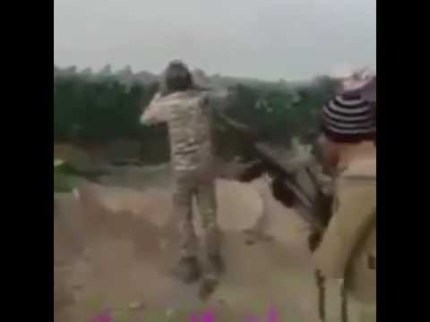 “شاهد” فضيحة ميليشيا الحشد الطائفي. يهتفون بتحرير العراق ويخافون من صوت الرصاص