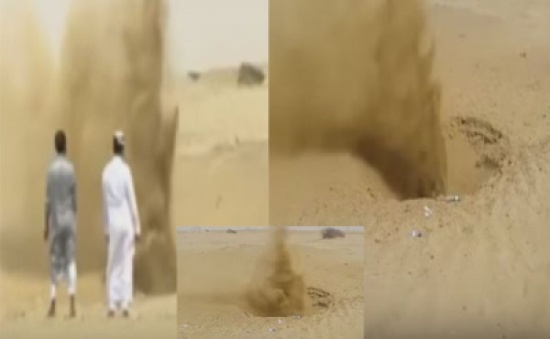 فيديو: نافورة رملية تثير دهشة المارة.. تجمعوا بالعشرات لمتابعتها فيديو: نافورة رملية تثير دهشة المارة.. تجمعوا بالعشرات لمتابعتها
