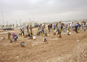 الجامعة الألمانية الأردنية تنظم حملة لزراعة الأشجار 