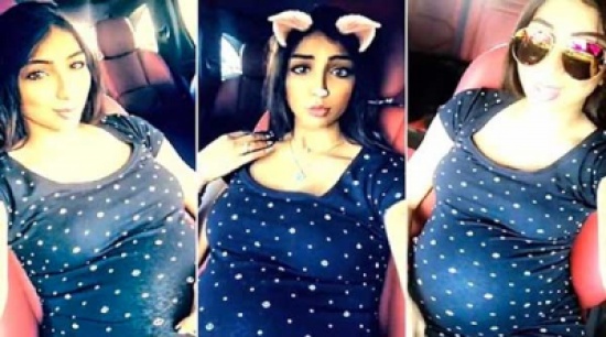 دنيا بطمة تستعرض بطنها بفستان ضيق في الفترة الاخيرة من حملها!