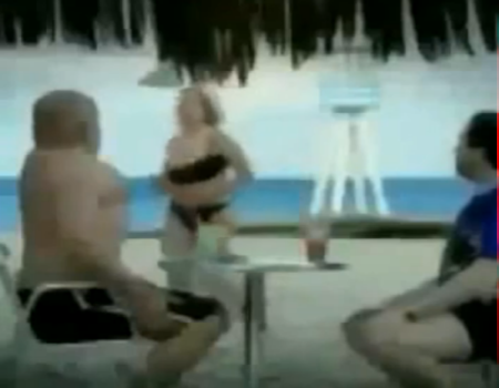 بالفيديو.. بدين يتخلص من كرشه أثناء مرور فتاة حسناء