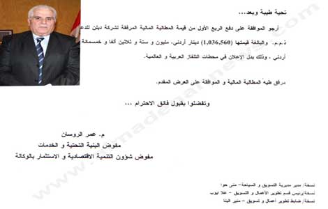 مسخرة مليون دينار بدل " إعلانات " في العقبة ( وثائق ) 